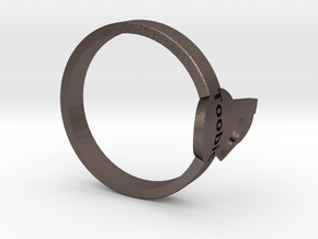 Toobis TagPro Ring in Polished Bronzed Silver Steel