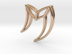 M in 14k Rose Gold Plated Brass