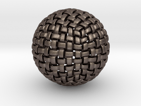 Knitted Sphere in Polished Bronzed Silver Steel