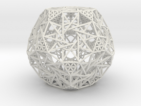 Truncated Hyper-Dodecahedron 4.2" in White Natural Versatile Plastic