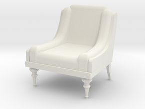  Low Armchair 1:25  in White Natural Versatile Plastic