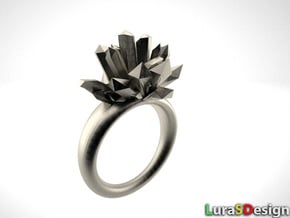 Crystal Ring in Polished Bronzed Silver Steel