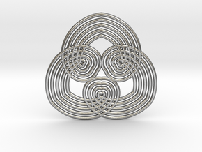0554 Motion Of Points Around Circle (5cm) #031 in Natural Silver