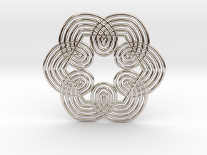 0555 Motion Of Points Around Circle (5cm) #032 in Rhodium Plated Brass