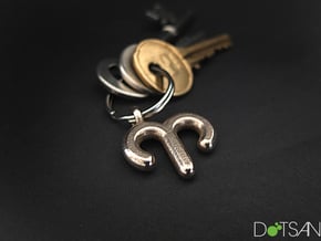 Aries Symbol Keychain in Polished Bronzed Silver Steel