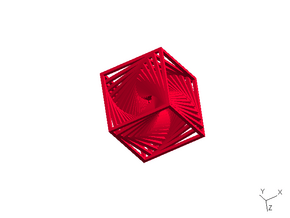 Twisted Frame Thingy - small in Red Processed Versatile Plastic