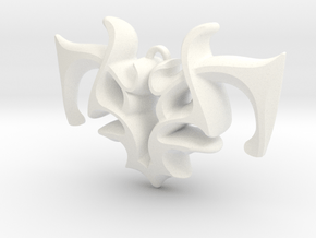 Horn Pendant in White Processed Versatile Plastic