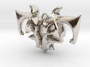 Horn Pendant in Rhodium Plated Brass