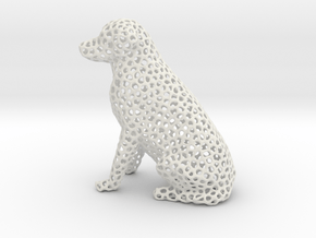 Voronoi Labrador Retriever Dog (Medium) in White Natural Versatile Plastic