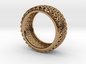 Tire Band ring in Polished Brass