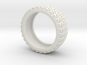 Tire Band ring in White Natural Versatile Plastic