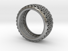 Tire Band ring in Natural Silver