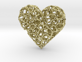 Voronoi Heart pendant (version 2) in 18k Gold