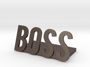 boss logo1 desk bussiness in Polished Bronzed Silver Steel