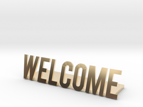 Welcome logo desk business in 14K Yellow Gold