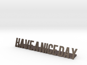 Have a nice day desk business logo 1 in Polished Bronzed Silver Steel