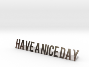 Have a nice day desk business logo 1 in Rhodium Plated Brass