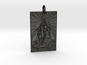 Holy Mother Pendant in Matte Black Steel