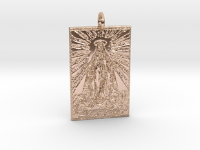 Holy Mother Pendant in 14k Rose Gold Plated Brass