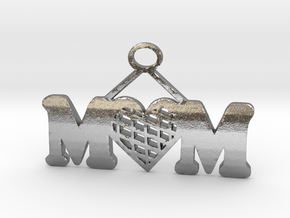 Mom Pendant in Natural Silver