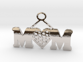 Mom Pendant in Rhodium Plated Brass