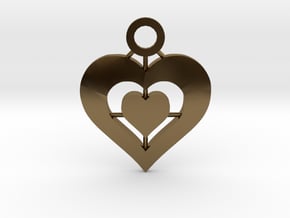 Heart Pendant in Polished Bronze