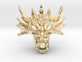 Aegis Dragon Pendant in 14K Yellow Gold