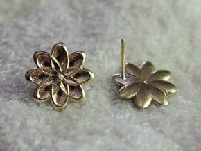 Flora Earrings in Natural Brass
