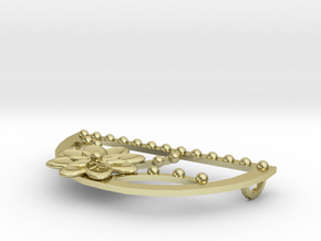 Flora Crescent Pendant in 18k Gold Plated Brass