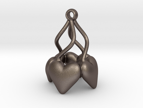 Round Dance Of Hearts 3 in Polished Bronzed Silver Steel