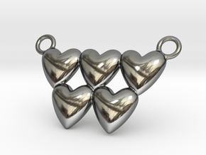 Olympic Hearts - Rio 2016 in Fine Detail Polished Silver