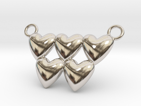 Olympic Hearts - Rio 2016 in Rhodium Plated Brass