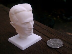Nikola Tesla Bust in White Natural Versatile Plastic