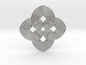 0557 Motion Of Points Around Circle (5cm) #034 in Natural Silver