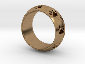 Cat Track Ring 0.753 inch/19.15 mm in Natural Brass