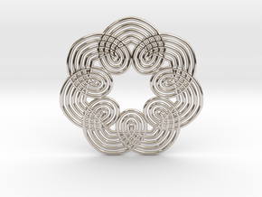 0559 Motion Of Points Around Circle (5cm) #036 in Rhodium Plated Brass