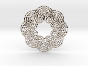 0560 Motion Of Points Around Circle (5cm) #037 in Rhodium Plated Brass