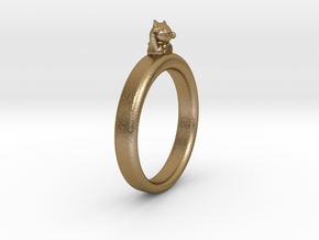 0.736 inch/18.69 mm Cat Ring in Polished Gold Steel