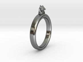 0.736 inch/18.69 mm Cat Ring in Polished Silver