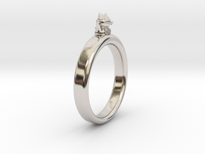 0.736 inch/18.69 mm Cat Ring in Rhodium Plated Brass