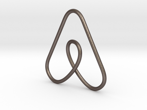 Airbnb Keychain in Polished Bronzed Silver Steel