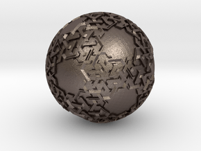 Islamic Art On A Ball in Polished Bronzed Silver Steel