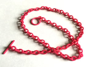 Basic Oval Chain - 16in in Pink Processed Versatile Plastic