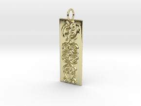 Adinkra Triple Symbols Pendant in 18k Gold Plated Brass