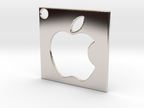Apple - Logo Pendant in Rhodium Plated Brass