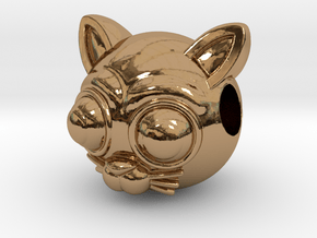Reversible Cat head pendant in Polished Brass