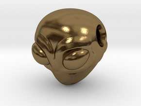 Reversible Alien head pendant in Polished Bronze