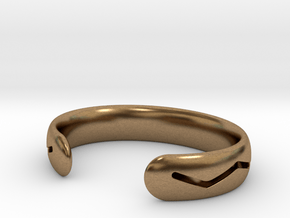 Bracelet02-zigzag in Natural Brass