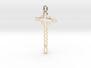 Sacrifice Pendant - Front - Small in 14k Gold Plated Brass