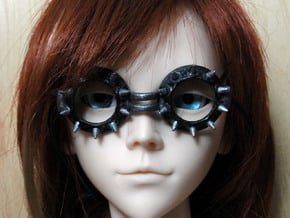 Goggles Punk Goth Spiked 1/3 SD doll scale in White Natural Versatile Plastic